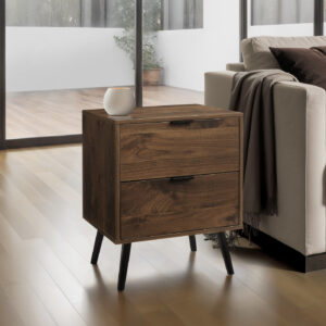 Accent Table, Bedroom, End, Living Room, Nightstand, Side Table, Storage Drawer, Walnut Laminate, Modern, Contemporary