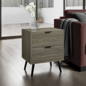Accent Table, Bedroom, End, Living Room, Nightstand, Side Table, Storage Drawer, Grey Laminate, Modern, Contemporary
