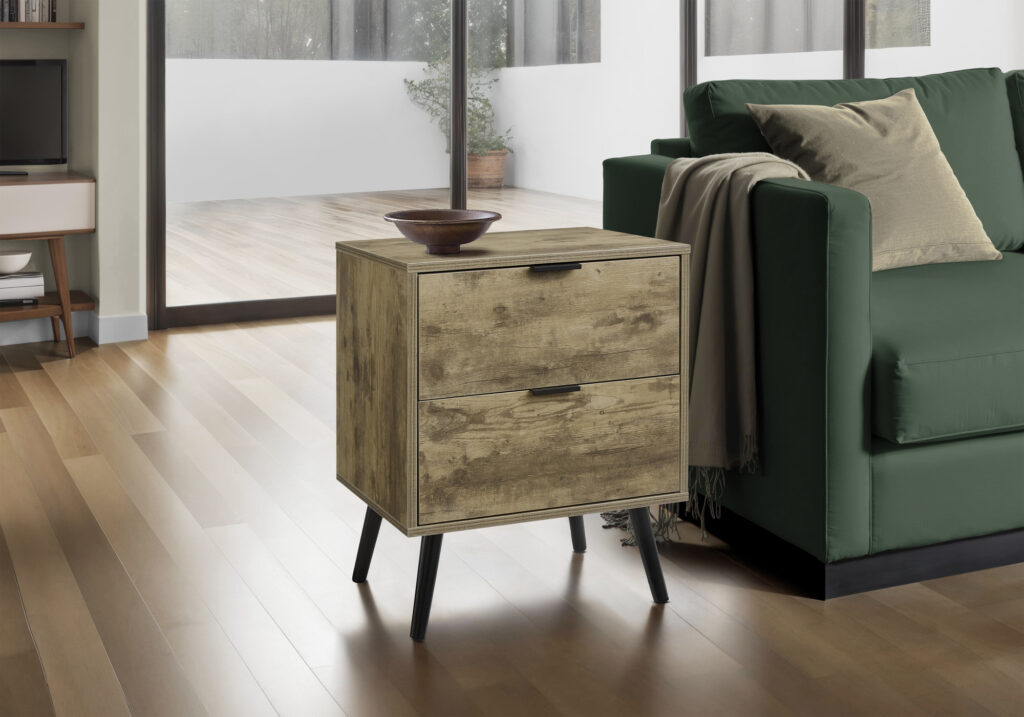 Accent Table, Bedroom, End, Living Room, Nightstand, Side Table, Storage Drawer, Light Brown Laminate, Modern, Contemporary