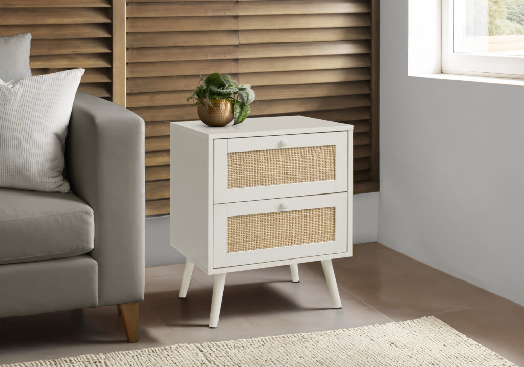 Accent Table, Side Table, End, Bedroom, Living Room, Nightstand, Storage Drawer, White Laminate, Modern, Contemporary