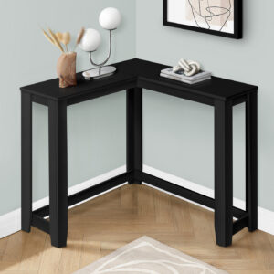 Accent Table, Console, Entryway, Narrow, Corner, Living Room, Bedroom, Black Laminate, Transitional