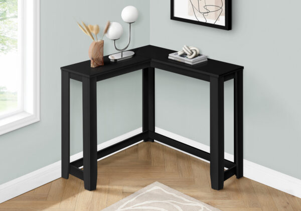 Accent Table, Console, Entryway, Narrow, Corner, Living Room, Bedroom, Black Laminate, Transitional