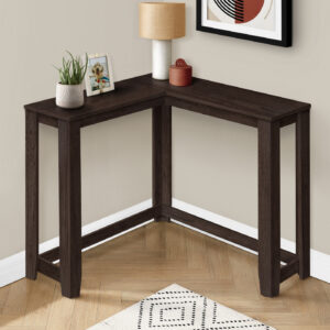 Accent Table, Console, Entryway, Narrow, Corner, Living Room, Bedroom, Brown Laminate, Contemporary, Modern