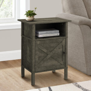 Accent Table, Side Table, End, Living Room, Small, Storage, Dark Bronze Laminate, Transitional