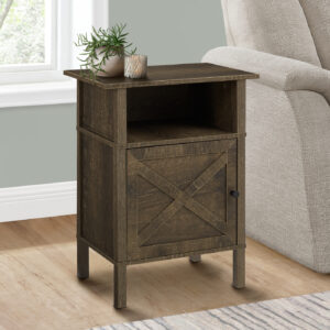 Accent Table, Side Table, End, Living Room, Small, Storage, Dark Oak Laminate, Transitional