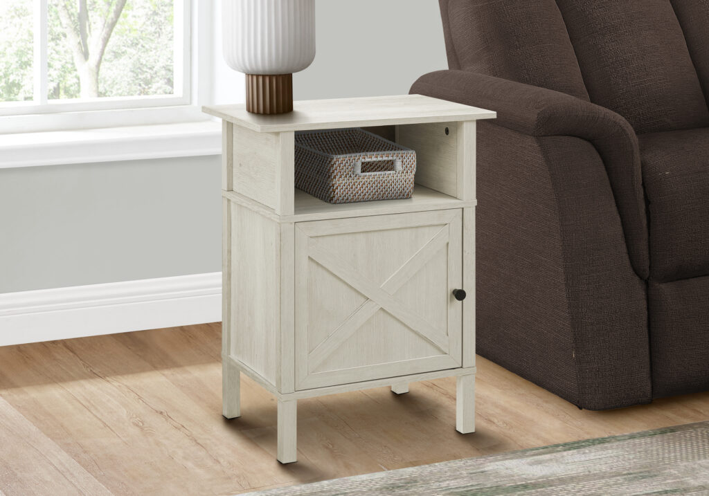 Accent Table, Side Table, End, Living Room, Small, Storage, Washed Oak Laminate, Transitional