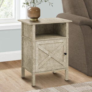 Accent Table, Side Table, End, Living Room, Small, Storage, Cream Stone Laminate, Transitional