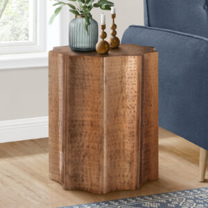 Accent Table, Drum, Side, End, Nightstand, Lamp, Living Room, Bedroom, Copper Metal, Contemporary, Modern