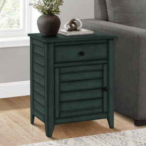 Accent Table, Nightstand, Storage Drawer, End, Side Table, Bedroom, Lamp, Storage, Antique Blue Veneer, Transitional
