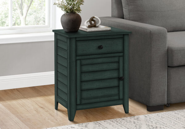 Accent Table, Nightstand, Storage Drawer, End, Side Table, Bedroom, Lamp, Storage, Antique Blue Veneer, Transitional