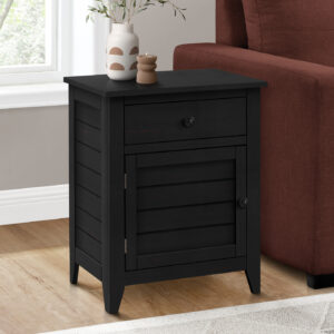 Accent Table, Nightstand, Storage Drawer, End, Side Table, Bedroom, Lamp, Storage, Black Veneer, Transitional