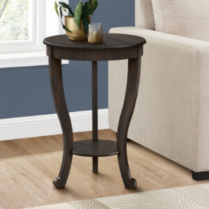 Accent Table, 2 Tier, Bedroom, End, Lamp, Nightstand, Round, Side Table, Brown Veneer, Traditional