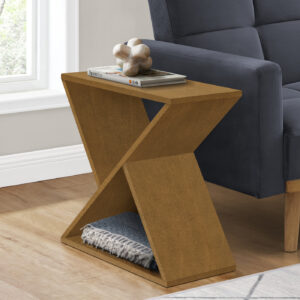 Accent Table, Side, End, Nightstand, Narrow, Small, Bedroom, Living Room, Lamp, Brown Veneer, Contemporary