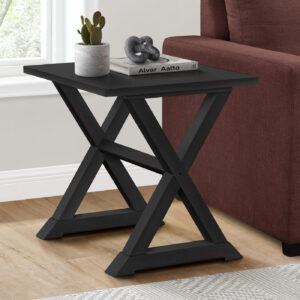 Accent Table, End, Side Table, Square, Nightstand, Bedroom, Lamp, Black Veneer, Transitional