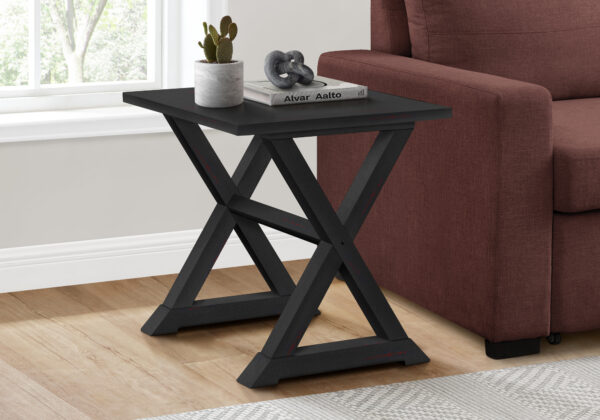 Accent Table, End, Side Table, Square, Nightstand, Bedroom, Lamp, Black Veneer, Transitional
