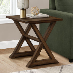 Accent Table, End, Side Table, Square, Nightstand, Bedroom, Lamp, Brown Veneer, Transitional