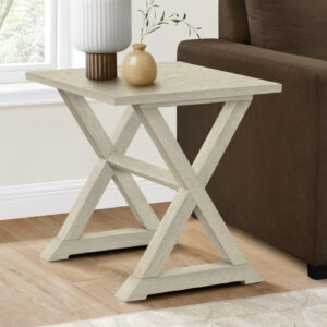 Accent Table, End, Side Table, Square, Nightstand, Bedroom, Lamp, Antique White Veneer, Transitional