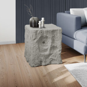 Accent Table, 25"H, Indoor Or Outdoor, End, Nightstand, Side Table, Square, Living Room, Bedroom, Grey, Contemporary, Modern