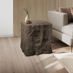 Accent Table, 25"H, Indoor Or Outdoor, End, Nightstand, Side Table, Square, Living Room, Bedroom, Walnut, Contemporary, Modern