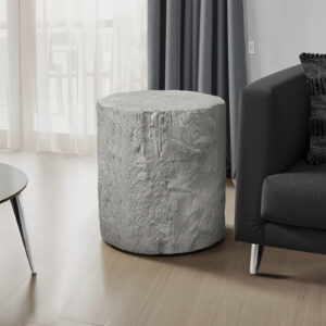 Accent Table, 25"H, Indoor Or Outdoor, Drum, End, Nightstand, Round, Side Table, Living Room, Bedroom, Grey, Contemporary, Modern