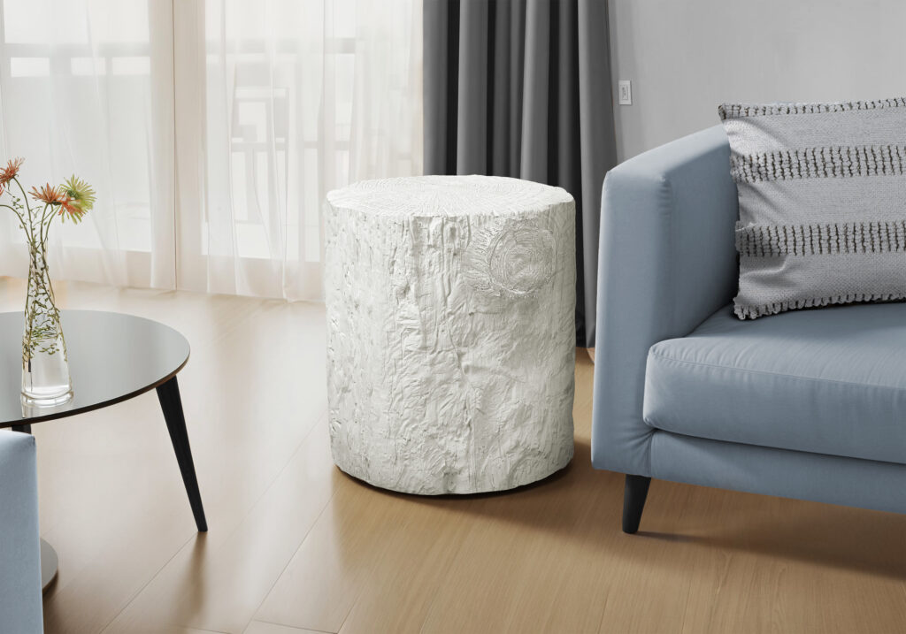 Accent Table, 25″H, Indoor Or Outdoor, Drum, End, Nightstand, Round, Side Table, Living Room, Bedroom, White, Contemporary, Modern
