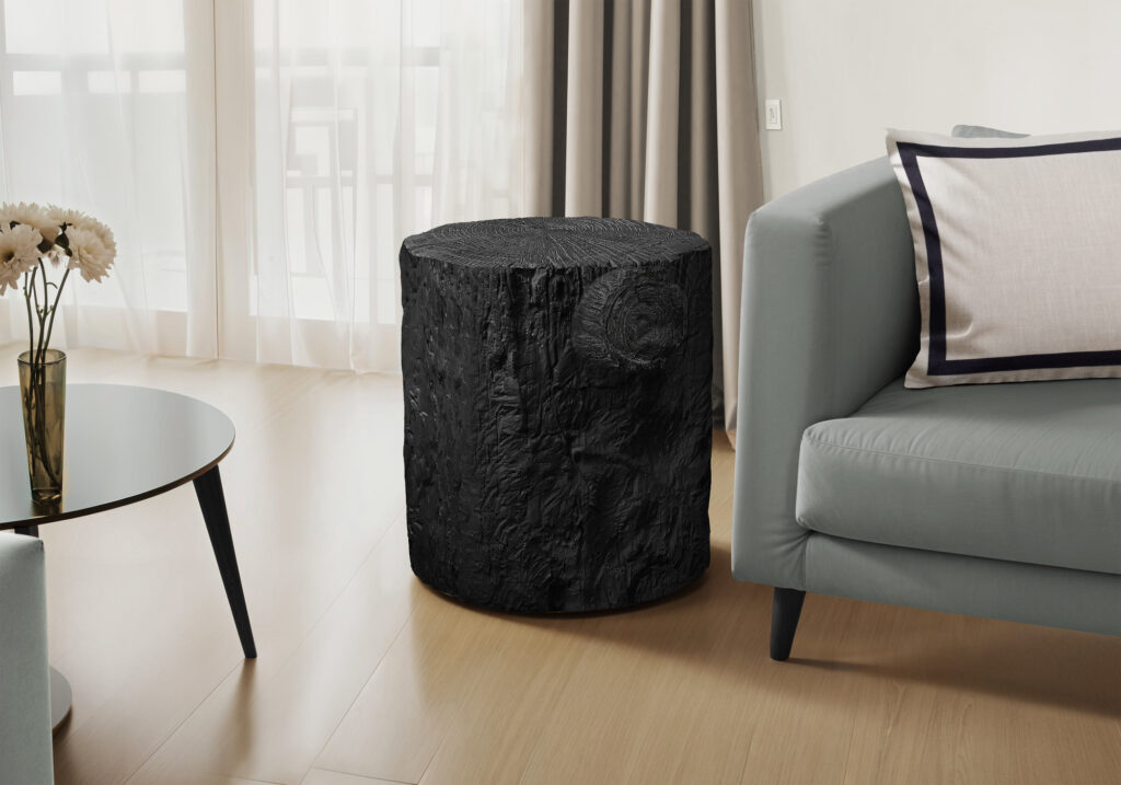 Accent Table, 25″H, Indoor Or Outdoor, Drum, End, Nightstand, Round, Side Table, Living Room, Bedroom, Black, Contemporary, Modern