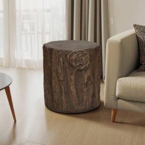 Accent Table, 25"H, Indoor Or Outdoor, Drum, End, Nightstand, Round, Side Table, Living Room, Bedroom, Walnut, Contemporary, Modern