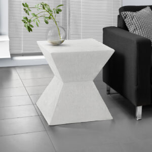 Accent Table, 25"H, Indoor Or Outdoor, Side Table, End, Nightstand, Bedroom, Living Room, White, Contemporary, Modern