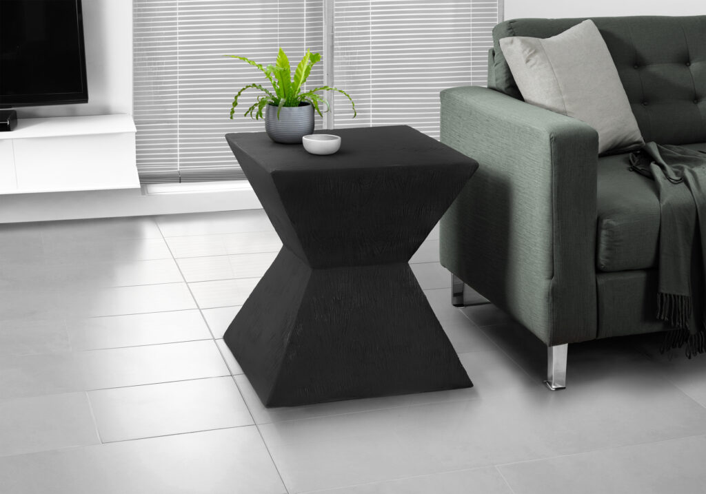 Accent Table, 25″H, Indoor Or Outdoor, Side Table, End, Nightstand, Bedroom, Living Room, Black, Contemporary, Modern