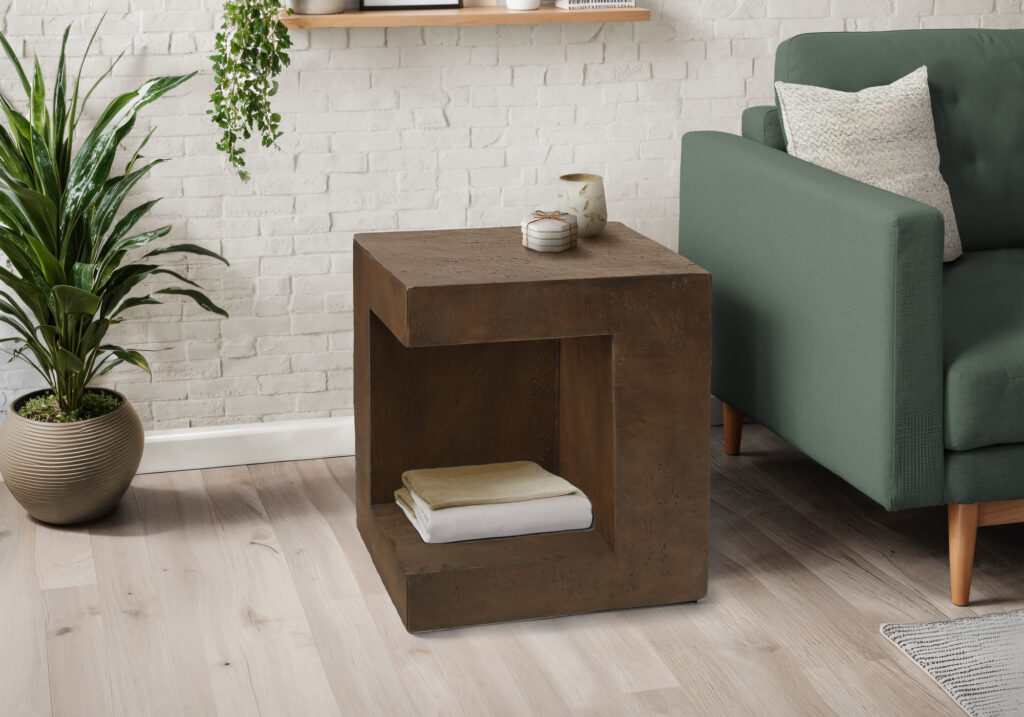 Accent Table, 25″H, Indoor Or Outdoor, Side Table, Nightstand, End, Square, Bedroom, Living Room, Walnut, Contemporary, Modern