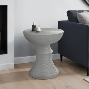 Accent Table, 25"H, Indoor Or Outdoor, Side Table, End, Bedroom, Living Room, Nightstand, Round, Grey, Contemporary, Modern