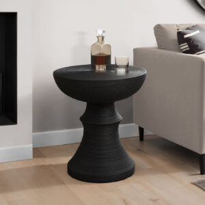 Accent Table, 25"H, Indoor Or Outdoor, Side Table, End, Bedroom, Living Room, Nightstand, Round, Black, Contemporary, Modern