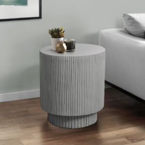 Accent Table, 25"H, Indoor Or Outdoor, Bedroom, End, Living Room, Nightstand, Round, Side Table, Grey, Contemporary, Modern