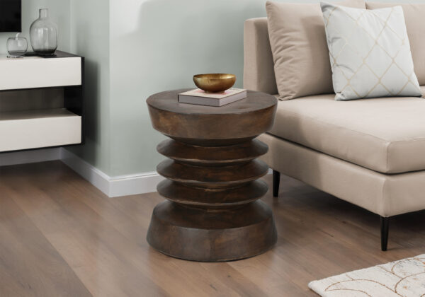 Accent Table, 25″H, Indoor Or Outdoor, Side Table, End, Bedroom, Living Room, Nightstand, Round, Walnut, Contemporary, Modern