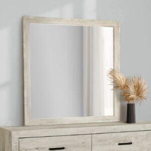 Bleached oak wall mirror finish bedroom set