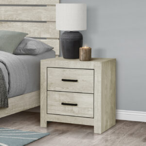 Bleached oak 2 drawer nightstand finish bedroom set