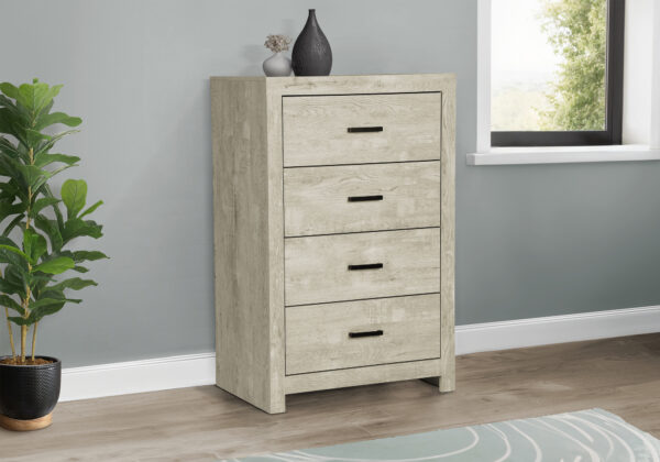 Bleached oak 4 drawer chest finish bedroom set