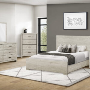 Bleached oak queen bed finish bedroom set