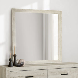 Bleached oak wall mirror finish bedroom set