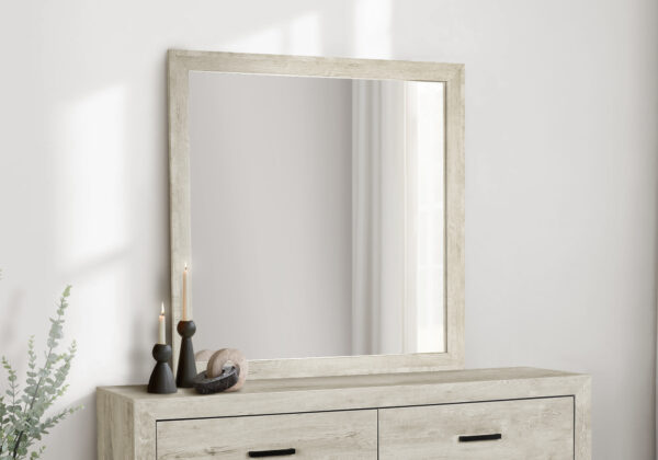 Bleached oak wall mirror finish bedroom set