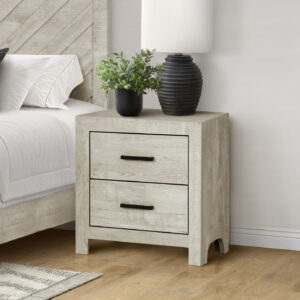 Bleached oak 2 drawer nightstand finish bedroom set
