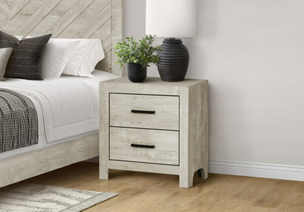 Bleached oak 2 drawer nightstand finish bedroom set
