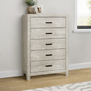 Bleached oak 5 drawer chest finish bedroom set