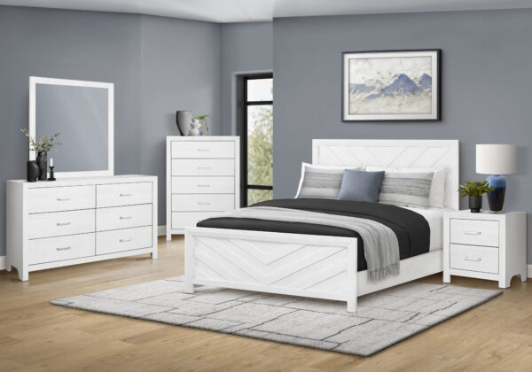 White oak queen bed finish bedroom set