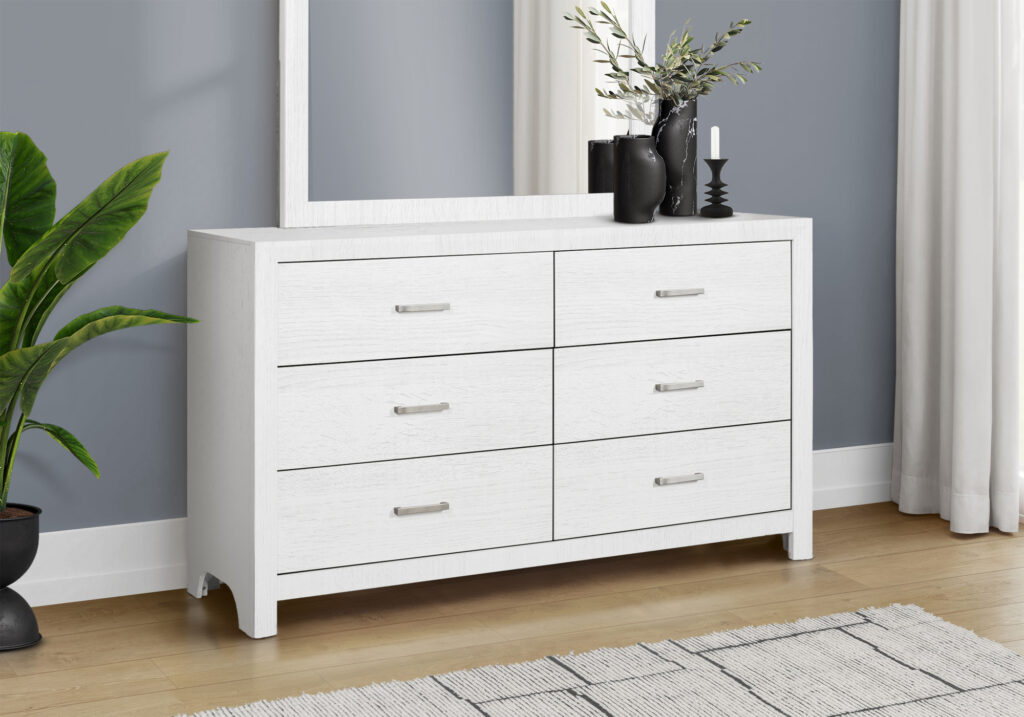 White oak 6 drawer dresser finish bedroom set