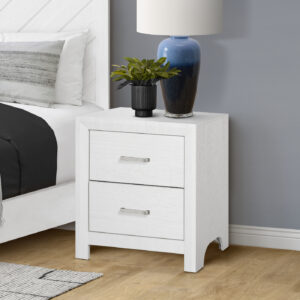 White oak 2 drawer nightstand finish bedroom set