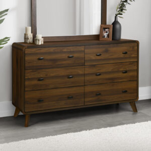 Walnut 6 drawer dresser finish bedroom set
