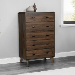 Walnut 5 drawer chest finish bedroom set