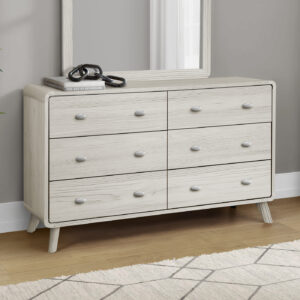 Grey oak 6 drawer dresser finish bedroom set