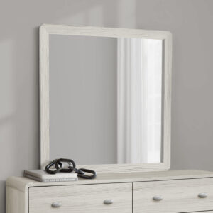 Grey oak wall mirror finish bedroom set